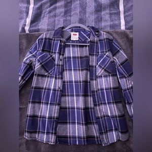 Levi Blue and Gray Flannel.